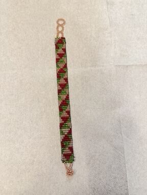 Multicolor Glass Beaded Bracelet, Adjustable Loop Closure, 8 in